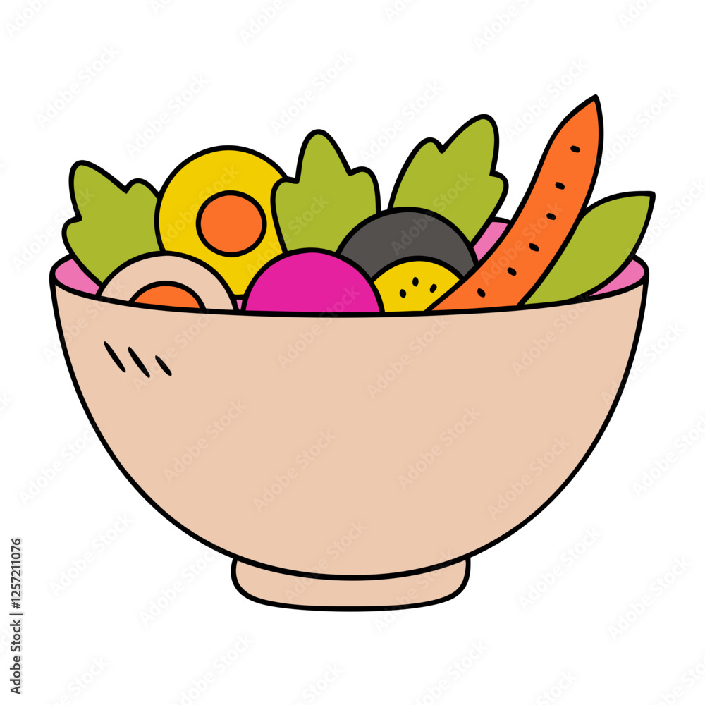 Salad Bowl Icon Vector Illustration Fresh Ingredients Healthy Food Design Salad Bowl Icon Vector Illustration Fresh Ingredients Healthy Food Design
