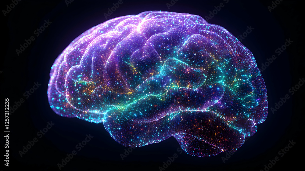 3D Illustration Glowing Brain, Neural Network, Consciousness, Intelligence, Memory, Creativity, Innovation, Psychology, Neurology, Science 3D Illustration Glowing Brain, Neural Network, Consciousness, Intelligence, Memory, Creativity, Innovation, Psychology, Neurology, Science