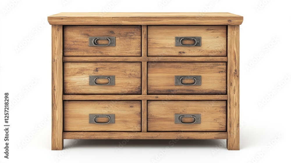 Wooden Chest of Drawers, Empty, Isolated Background, Furniture Display Wooden Chest of Drawers, Empty, Isolated Background, Furniture Display