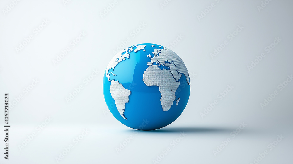 Global Perspective: A stylized blue globe sits centrally against a light background, offering a minimalist yet impactful representation of our interconnected world. Global Perspective: A stylized blue globe sits centrally against a light background, offering a minimalist yet impactful representation of our interconnected world.