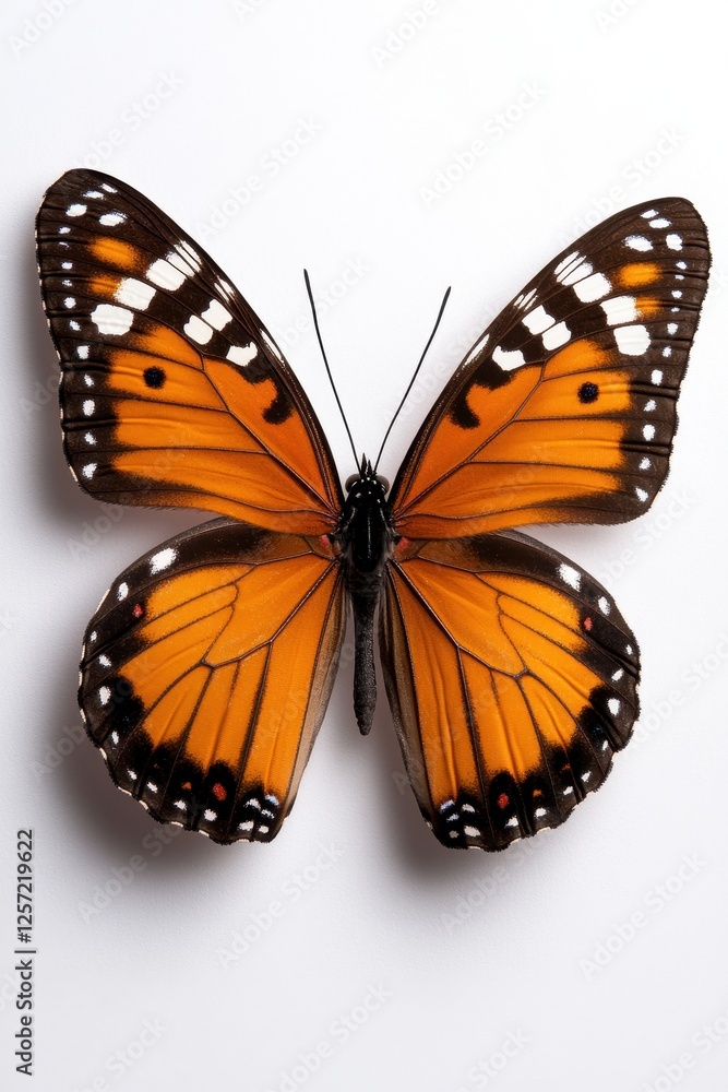 Fototapeta premium Orange Butterfly Against White Background
