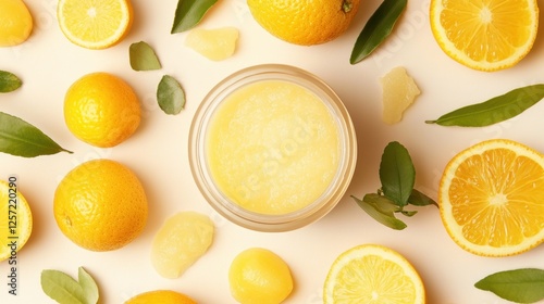 Wallpaper Mural Jar of yellow cream surrounded by citrus fruit slices Torontodigital.ca