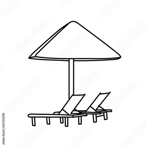 Chaise longue en bord de plage