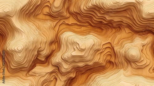 Fototapeta Naklejka Na Ścianę i Meble -  Topographic map like abstraction in shades of brown and tan