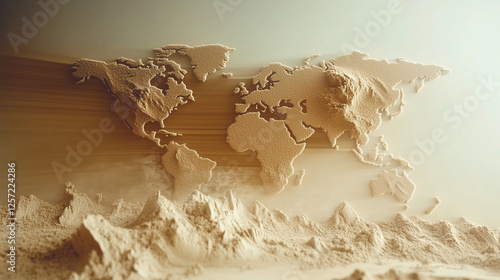 砂でできた世界地図