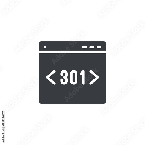 A browser window with 301 vector icon