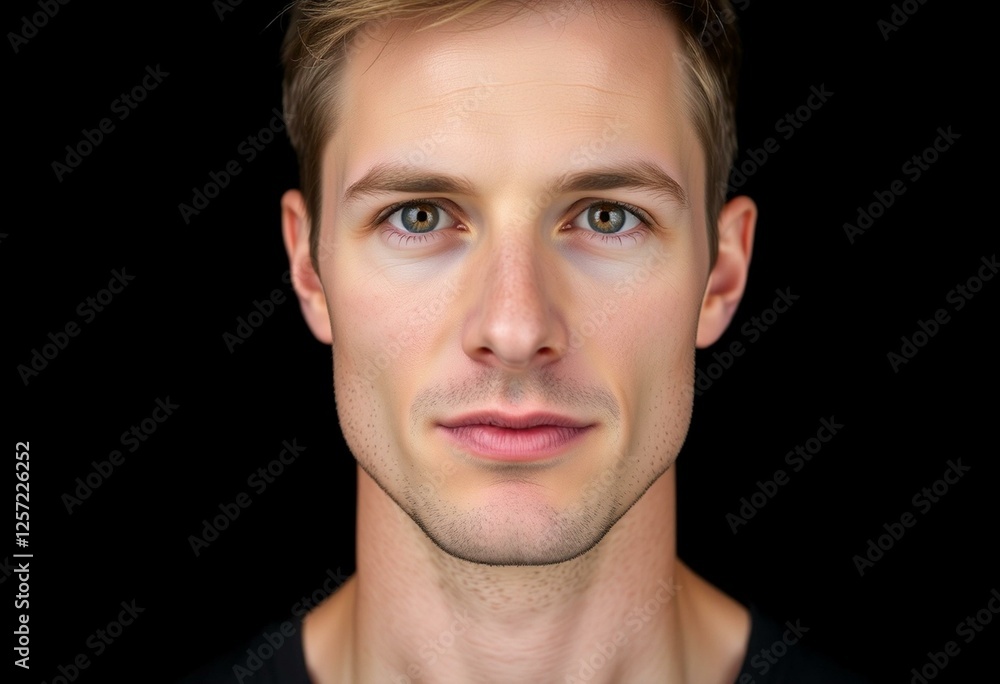 Fototapeta premium Male portrait on black background