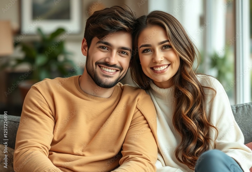 Photorealistic portrait of a happy couple Photorealistic portrait of a happy couple