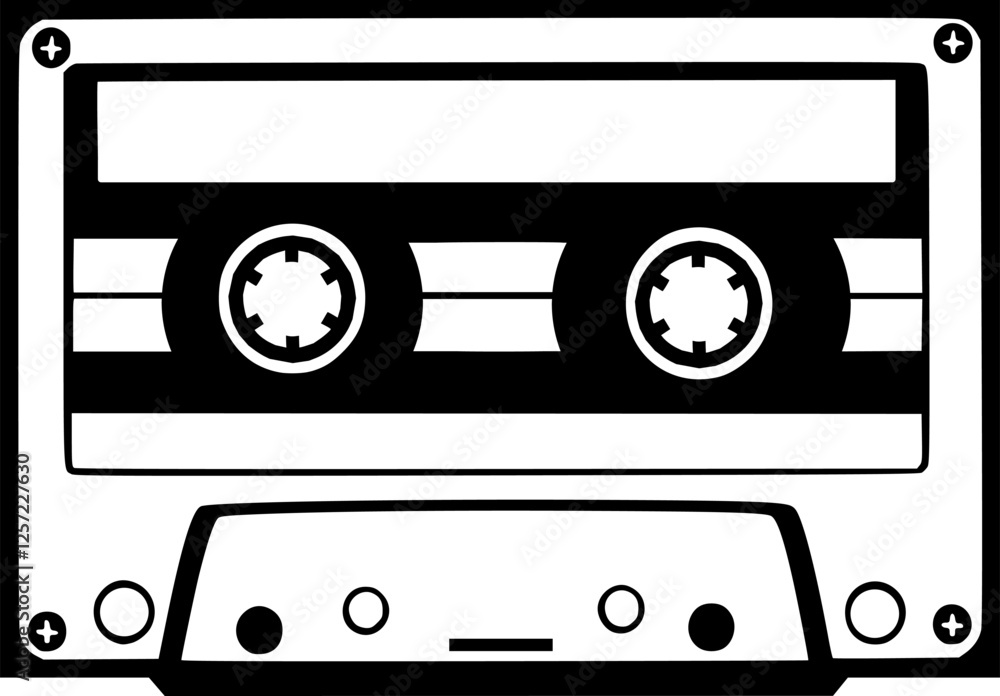 Vektor Retro Musik Kassette - Design Element isoliert - Minimalistisch Vektor Retro Musik Kassette - Design Element isoliert - Minimalistisch