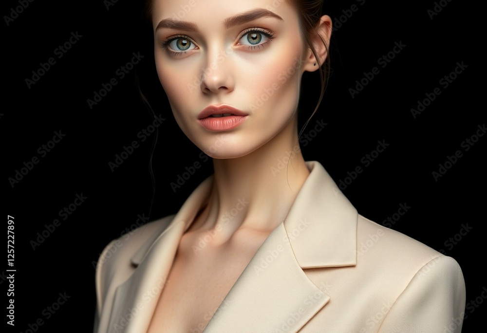 Female portrait on black background Female portrait on black background