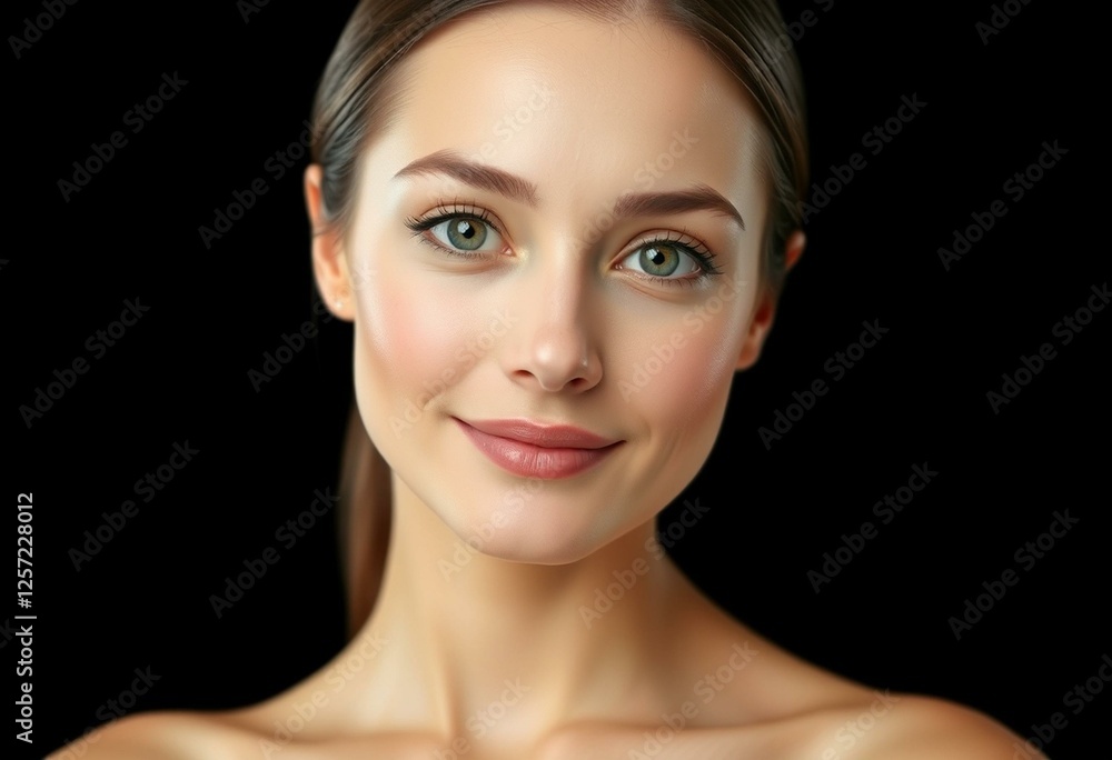 Elegant female portrait on black background Elegant female portrait on black background