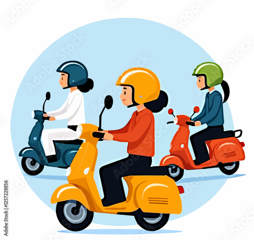 Girls on scooters