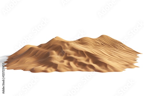 Fototapeta Naklejka Na Ścianę i Meble -  Desert sand dunes isolated on white background