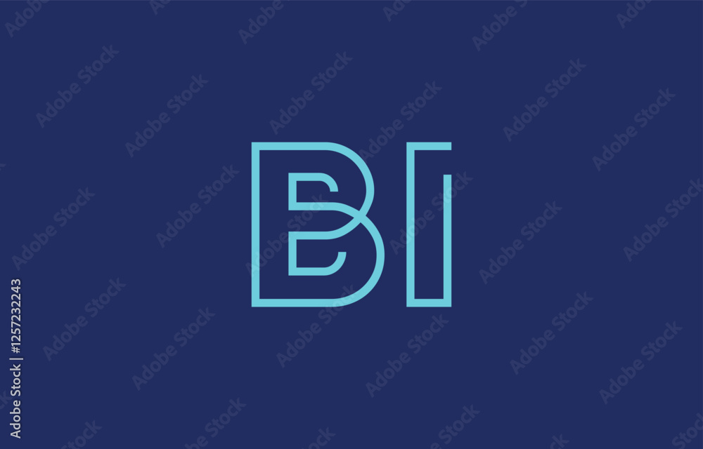 Illustration of creative typography featuring stylized letters B and I with a minimal blue color theme, suitable for branding and graphic design inspiration. Illustration of creative typography featuring stylized letters B and I with a minimal blue color theme, suitable for branding and graphic design inspiration.