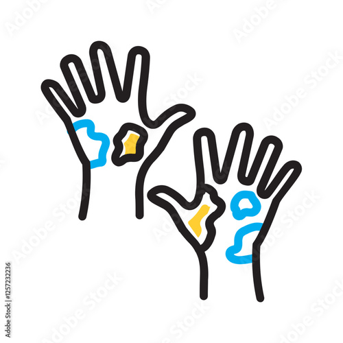 Vector multi color icon for Colorful hands