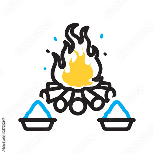 Vector multi color icon for Burning holika