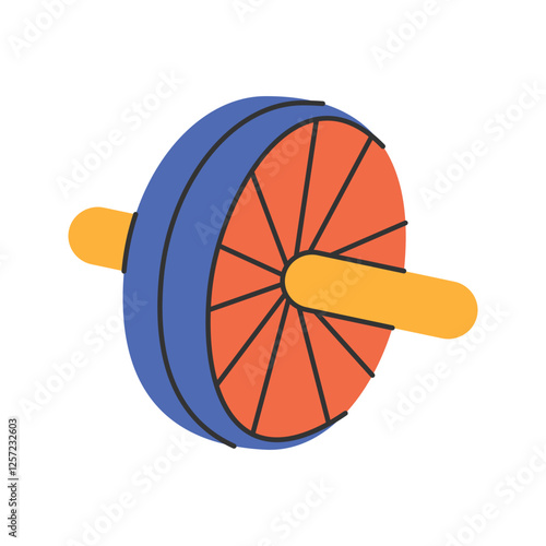 Ab Roller. A blue and orange wheel with handles for core and abdominal workouts.