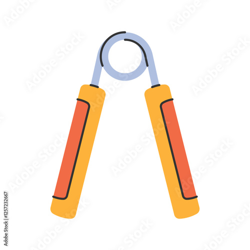 Hand Grip Strengthener. A yellow Icon Illustrationhandled grip tool for improving hand and forearm strength.