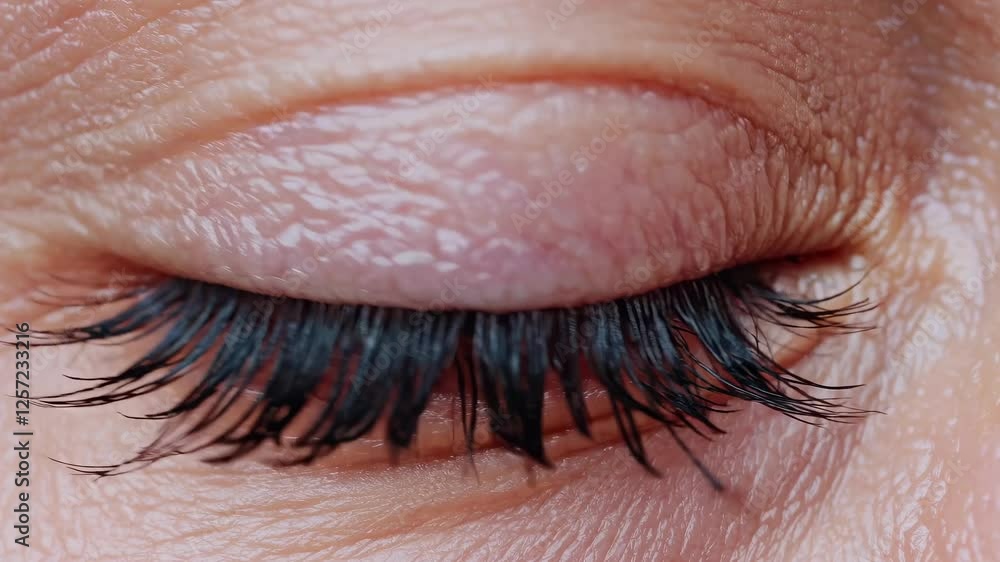 Close-up video of a human eye, capturing intricate iris details and reflections. The macro angle emphasizes texture and color vibrancy.