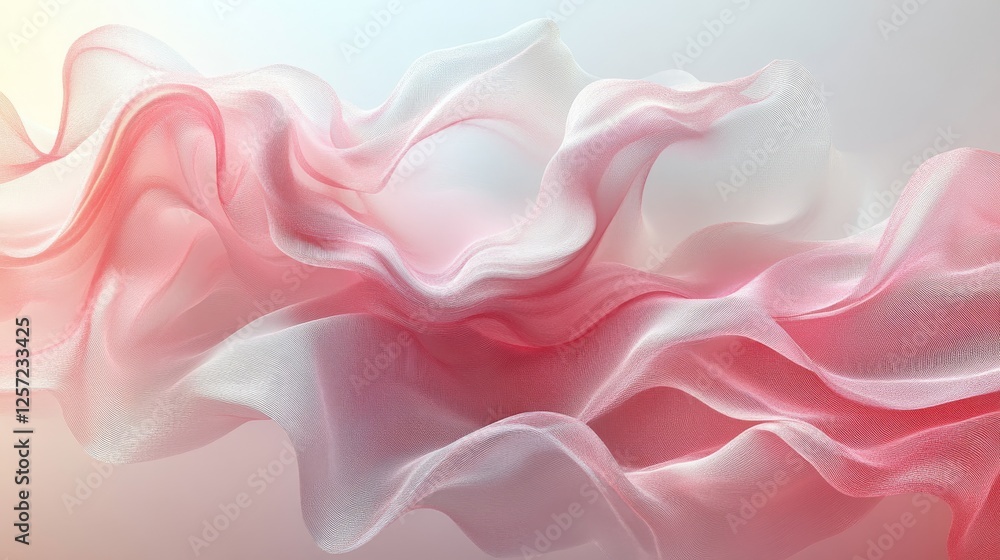 Flowing translucent fabric creates an elegant abstract visual display Flowing translucent fabric creates an elegant abstract visual display