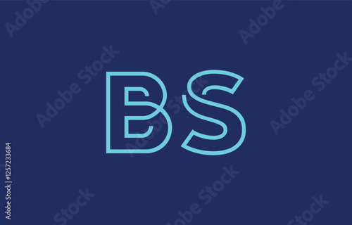 Illustration of creative typography featuring stylized letters B and S with a minimal blue color theme, suitable for branding and graphic design inspiration.
