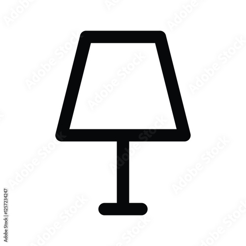 Illustration vector graphic icon of Table Lamp. Outline Style Icon. Furniture Themed Icon. Vector illustration isolated on white background. Perfect for website or application design.
