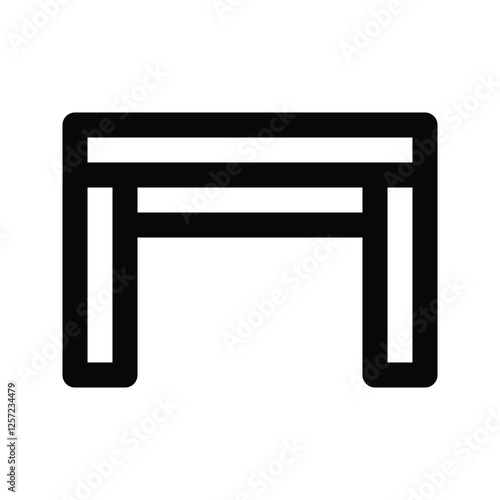 Illustration vector graphic icon of Table. Outline Style Icon. Furniture Themed Icon. Vector illustration isolated on white background. Perfect for website or application design.