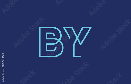 Illustration of creative typography featuring stylized letters B and Y with a minimal blue color theme, suitable for branding and graphic design inspiration.
