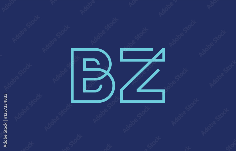 Illustration of creative typography featuring stylized letters B and Z with a minimal blue color theme, suitable for branding and graphic design inspiration. Illustration of creative typography featuring stylized letters B and Z with a minimal blue color theme, suitable for branding and graphic design inspiration.