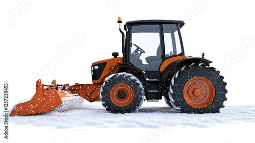 snow-removal mini tractor isolated under the white background