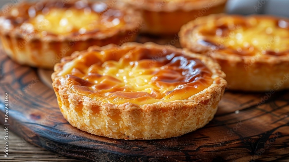 Hong Kong-style Egg Tarts, with flaky, buttery crusts and glossy, smooth custard filling. Hong Kong-style Egg Tarts, with flaky, buttery crusts and glossy, smooth custard filling.