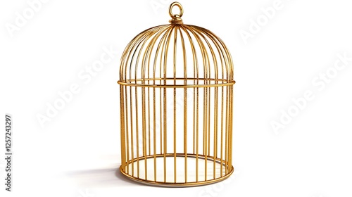 Wallpaper Mural Golden birdcage on white background Torontodigital.ca