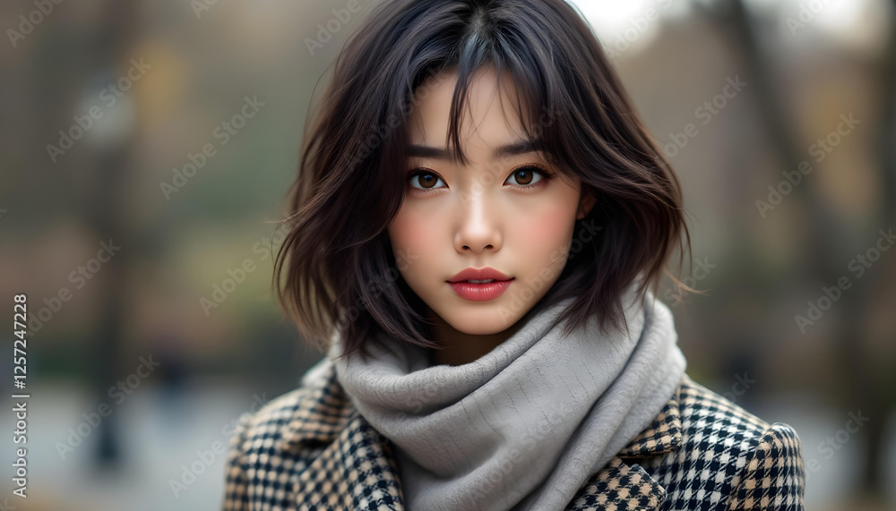 Naklejka premium ファンタジーストーリー(休日を彩る、ファッショナブルに旅する女性)