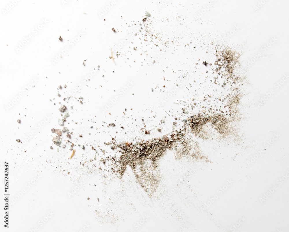 A white background with a lot of dirt and sand on it A white background with a lot of dirt and sand on it