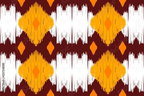 vibrant geometric pattern with orange and white diamond shapes on transparency background, creating bold and dynamic visual effect. design features rhythmic repetition of colors and shapes