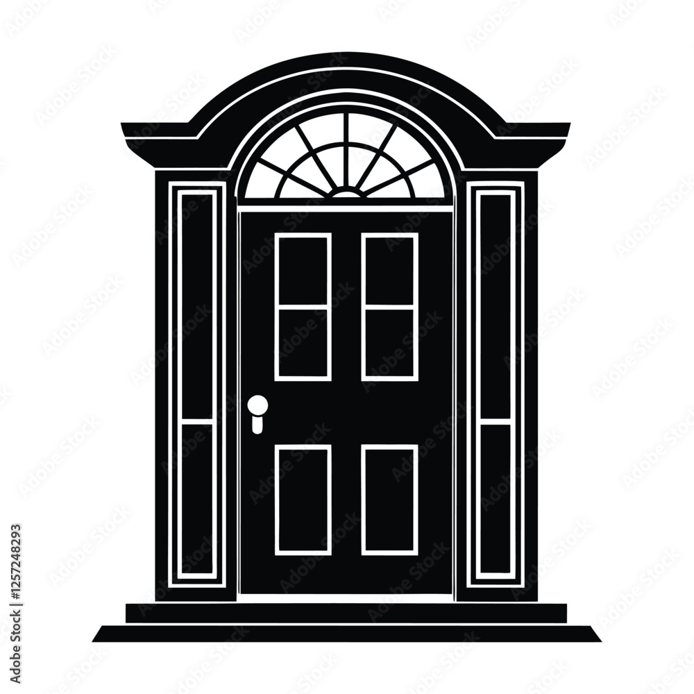 Silhouette vector art illustration of a front door3.eps Silhouette vector art illustration of a front door3.eps