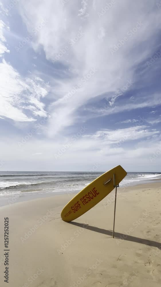Lifeguard's surf boat at the beach Lifeguard's surf boat at the beach