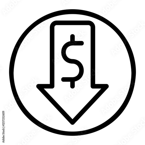 dollar line icon