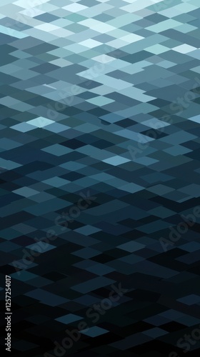 Abstract Overlapping Parallelograms Creating Depth in Blue and Green