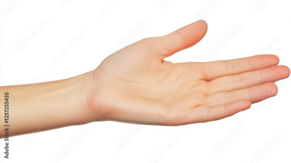Isolated Open Hand on White Background for Product Placement Isolated Open Hand on White Background for Product Placement