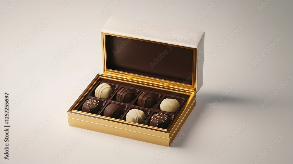 Delicious white and brown Chocolates in a box Delicious white and brown Chocolates in a box