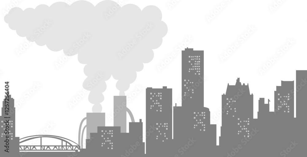 Naklejka premium Air Polution City