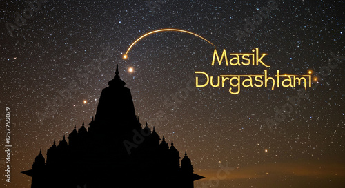 Masik Durgashtami Temple and Crescent Moon photo