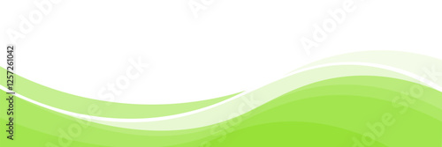 Vector green line background curve element with white space for text and message design, overlapping layers, vector