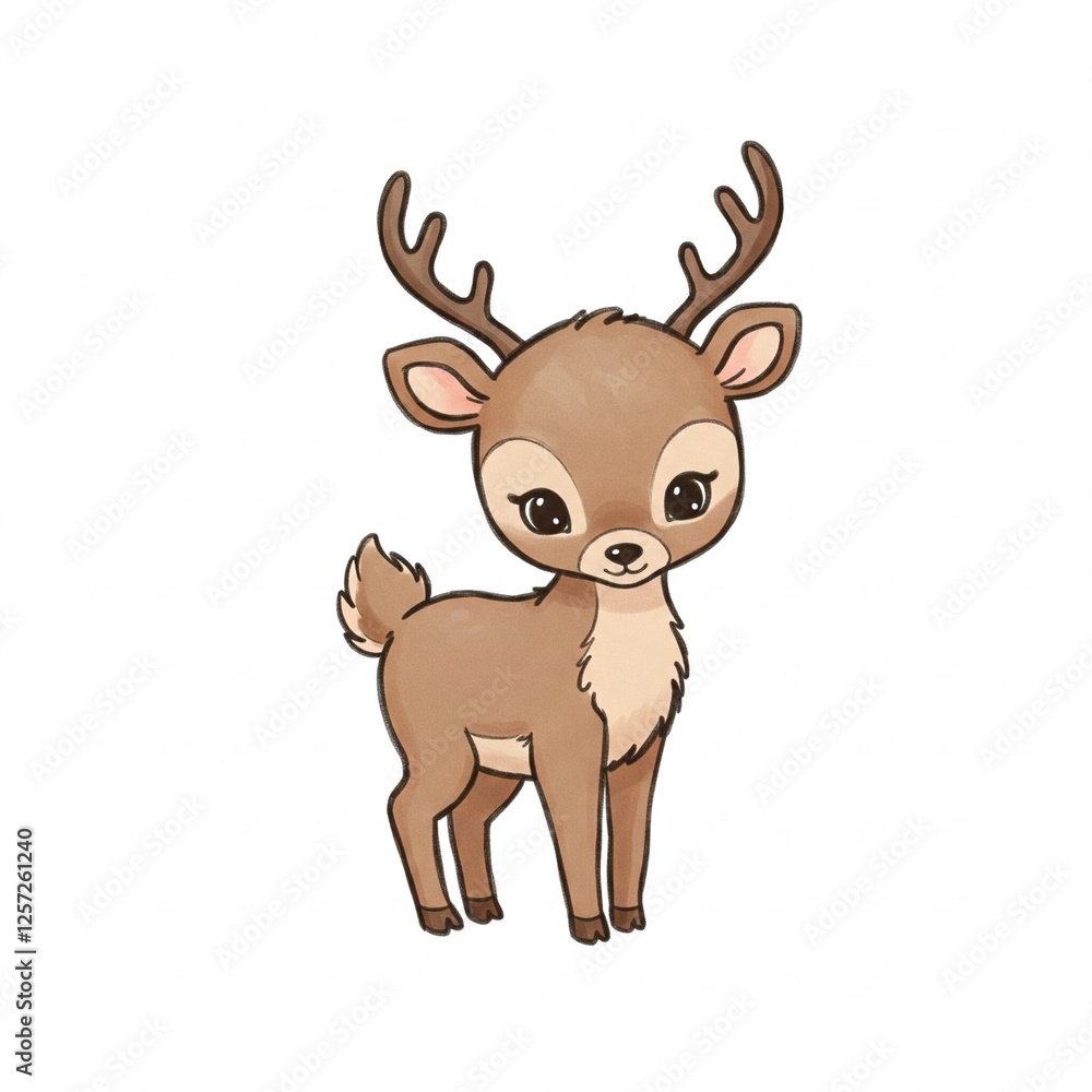 A cute moose. White background. A cute moose. White background.