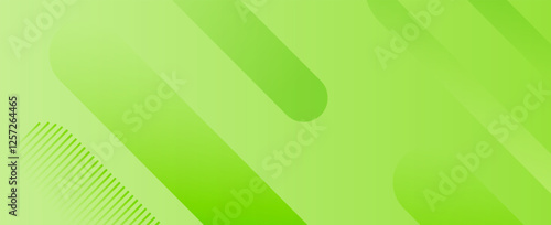 Fotografía White abstract wide banner background with green geometric shapes