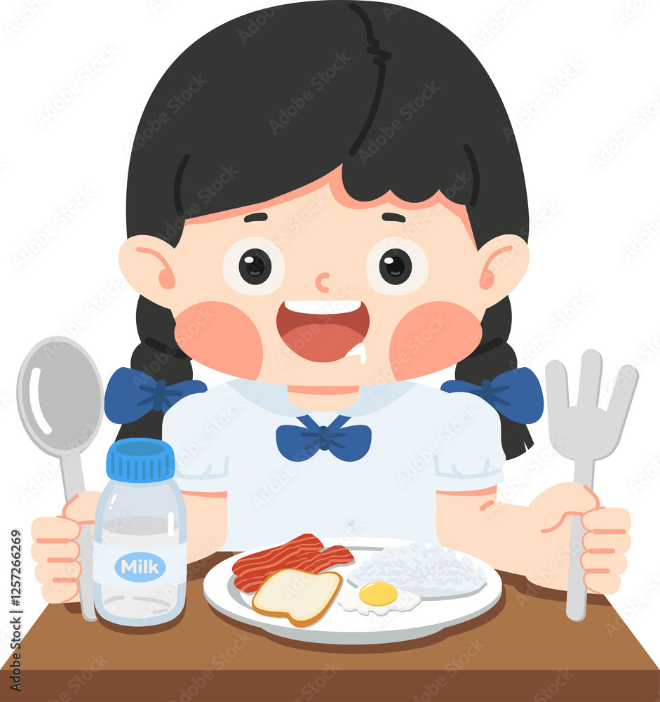 Giel student is sitting at the table eating a meal Giel student is sitting at the table eating a meal
