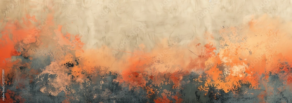Obraz premium Abstract Art Background With Orange Hues Blending Into Gray. Texture Adds Depth. Warm And Moody, Perfect For A Creative Backdrop.