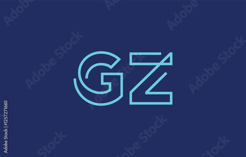 Free Download Illustration of creative typography featuring stylized letters G and Z with a minimal blue color theme, suitable for branding and graphic design inspiration. - GFXLoad