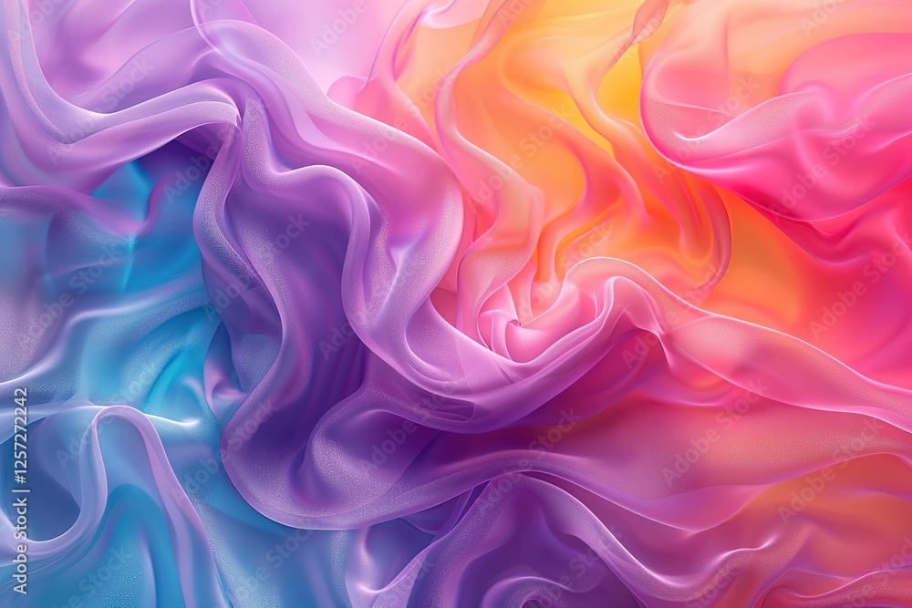 Fototapeta premium Virtual Abstract Colorful Gradient Liquid Gel Curves Wavy Background